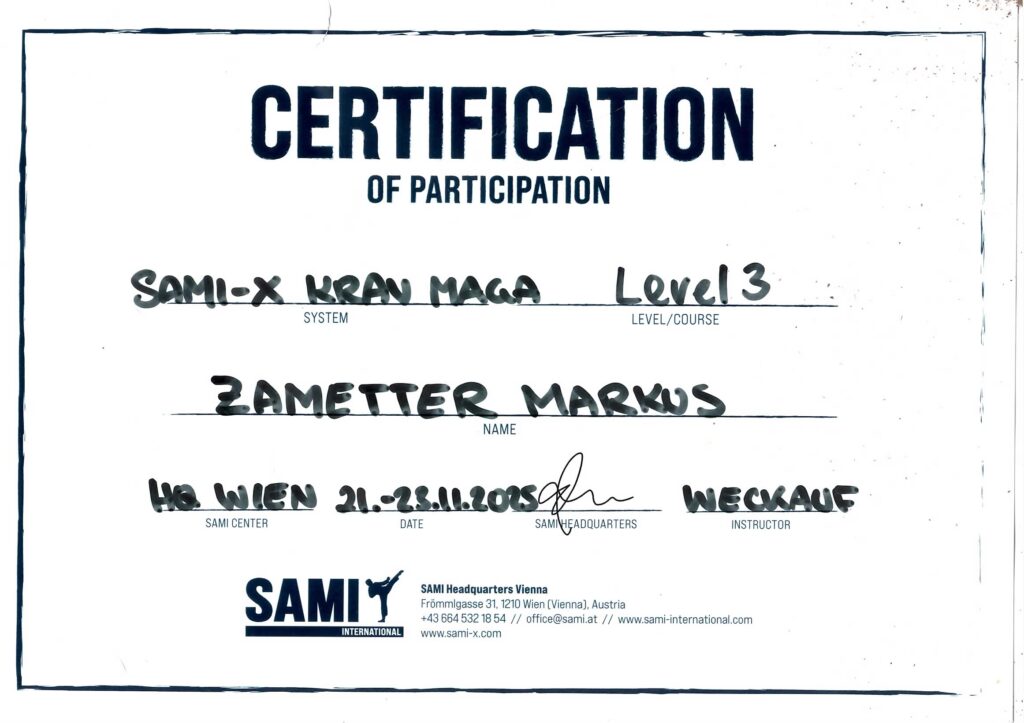 krav maga level 3 seminar